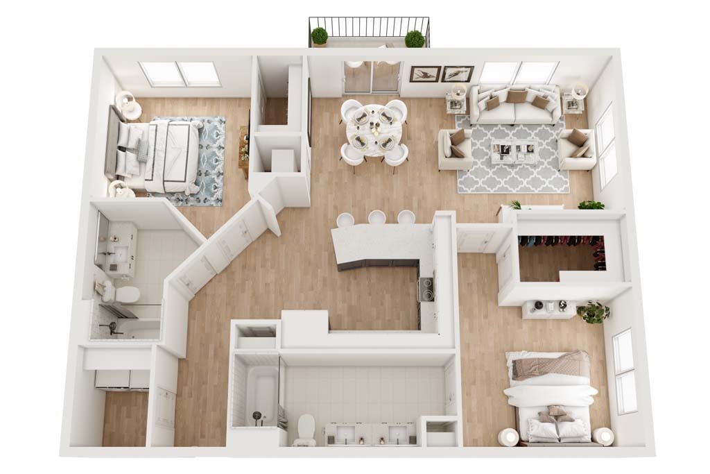 Floor plan layout diagram for 2B